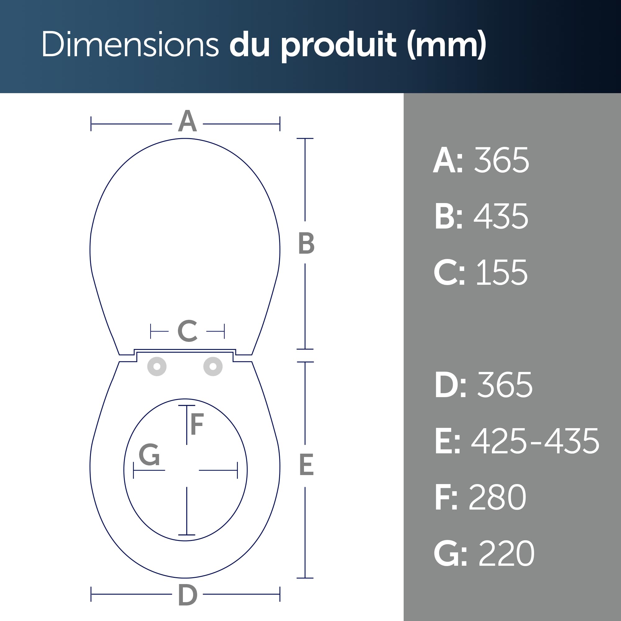 Ideal Standard Tirso Abattant WC, forme ovale universelle, Siège de toilettes avec frein de chute et longue durée de vie, en duroplast robuste – Blanc (365x435 mm)