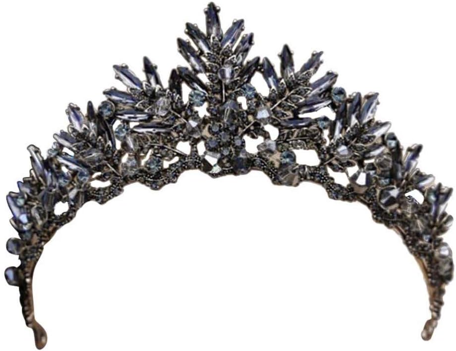 Lurrose Baroque Queen Crown, Vintage Bridal Tiaras, Crystal Rhinestone Headband, Wedding Hair Accessories