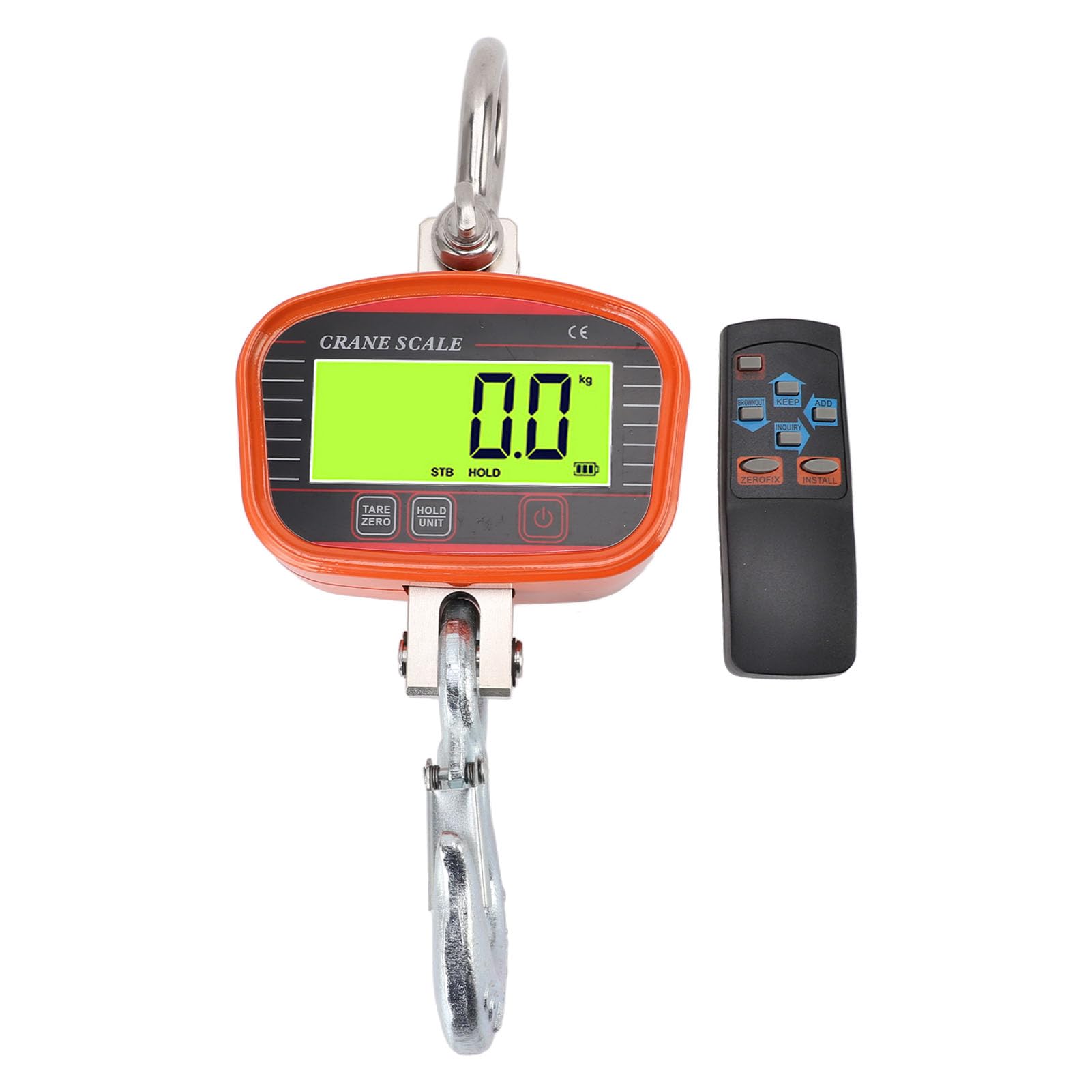 Fafeicy Bilancia Industriale a Gancio 2000kg, Pesatura Pesante con Telecomando e Display LCD Retroilluminato per Fabbrica Agricola (ORANGE)