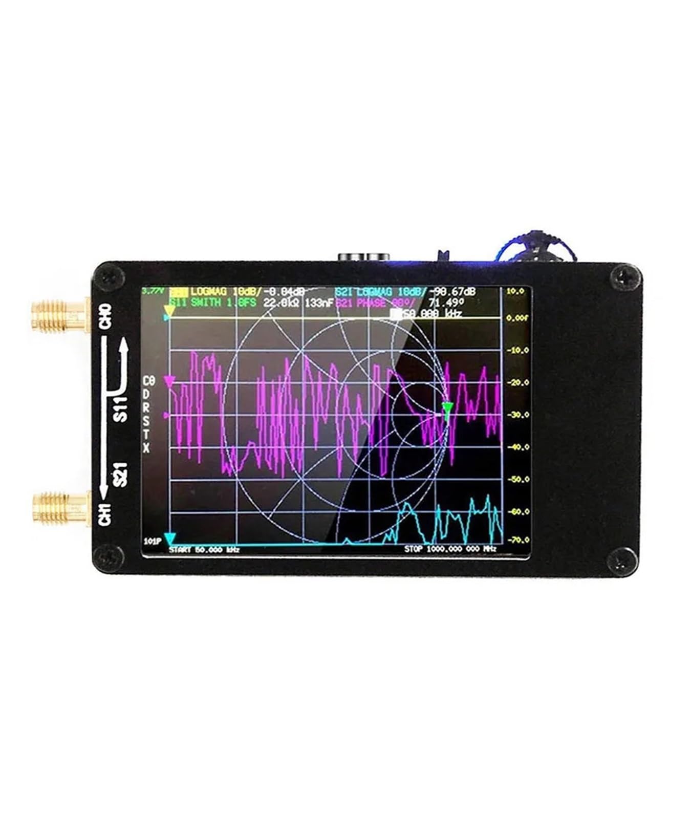 Analizador de antena con monitor TFT de 2,8 pulgadas, MF, HF, VHF y UHF, analizador de red vectorial con ranura for tarjeta SD, USB 5 V, 120 mA for fase VSWR