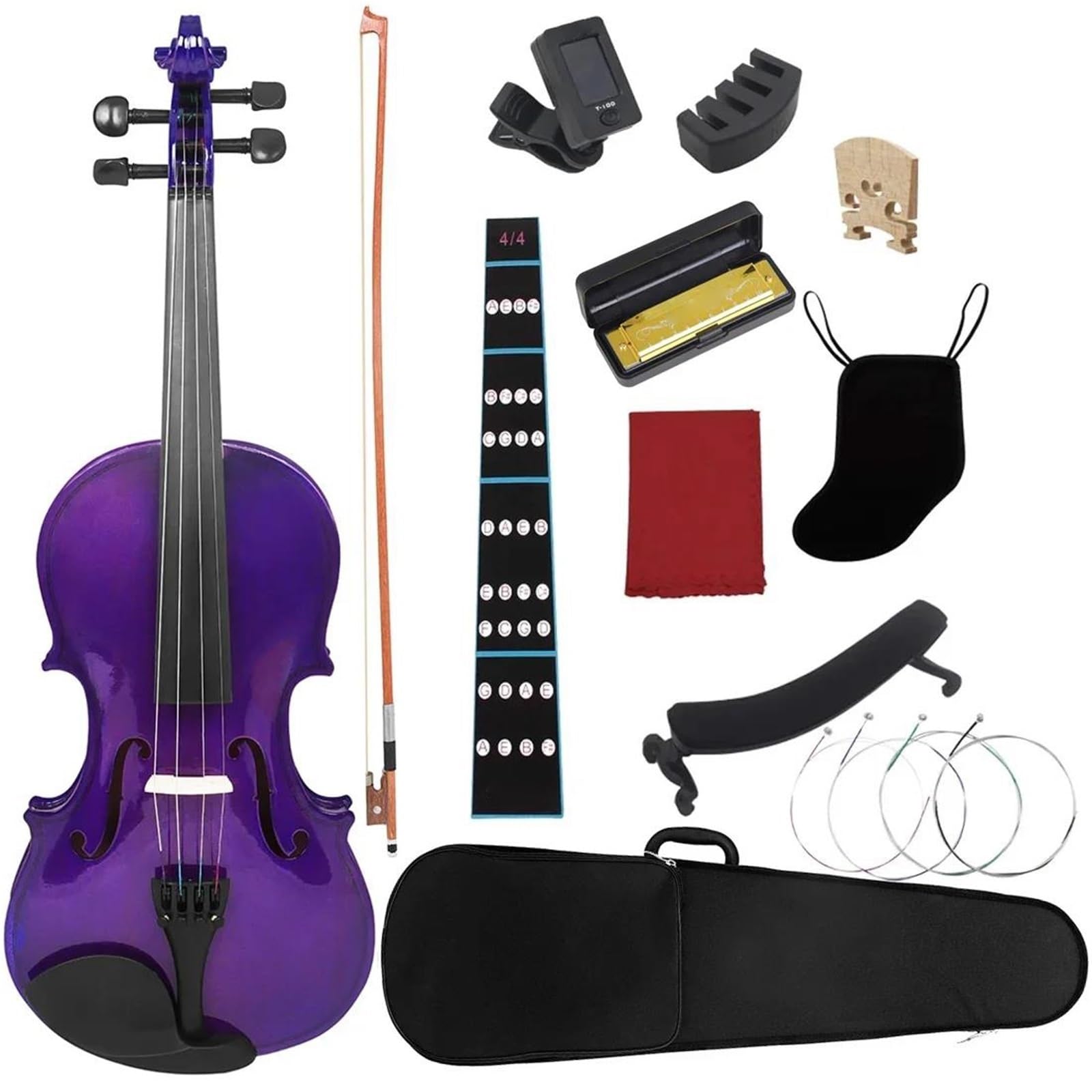 Violino Strumenti Musicali Violino Professionale 4/4 Per Principianti Viola Strumento Musicale Con Custodia Archetto Accessori(Type2)