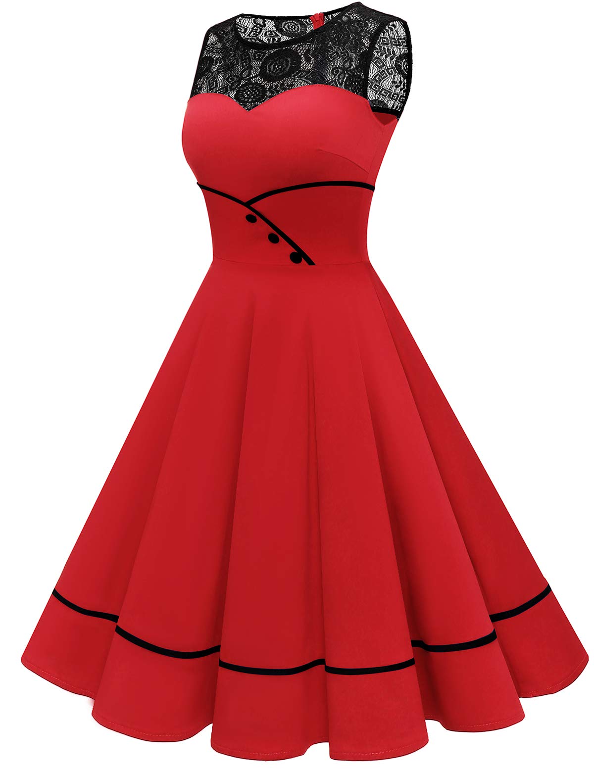 Bbonlinedress Robe Vintage Femme Années 50s 60s Audrey Hepburn de Soirée Cocktail Mariage Fête