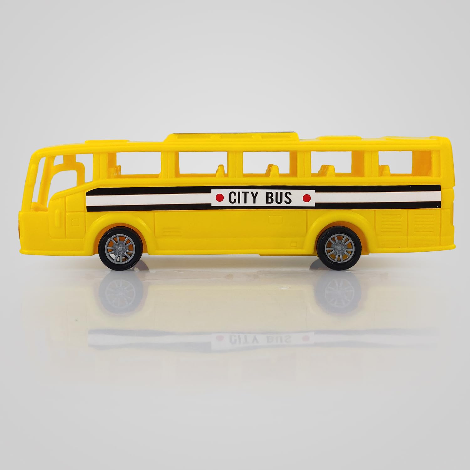 NHR Plastic Friction Powered Toy Bus for Kids, Yellow Car for 2+ Kids 2