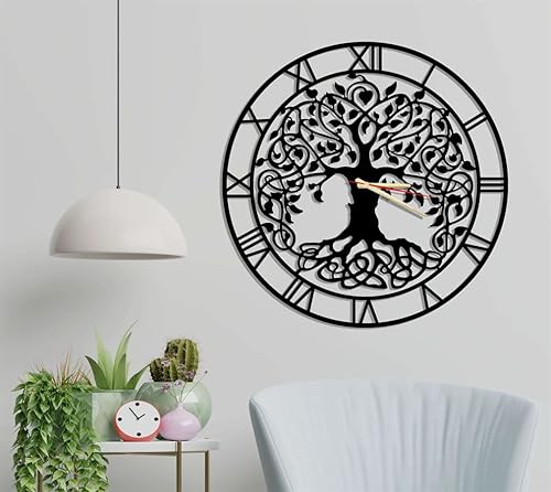 Miniatura 2 de Reloj de pared de metal Árbol de la vida, reloj de pared decorativo del árbol de la vida, reloj de pared para el hogar, regalo de inauguración de la