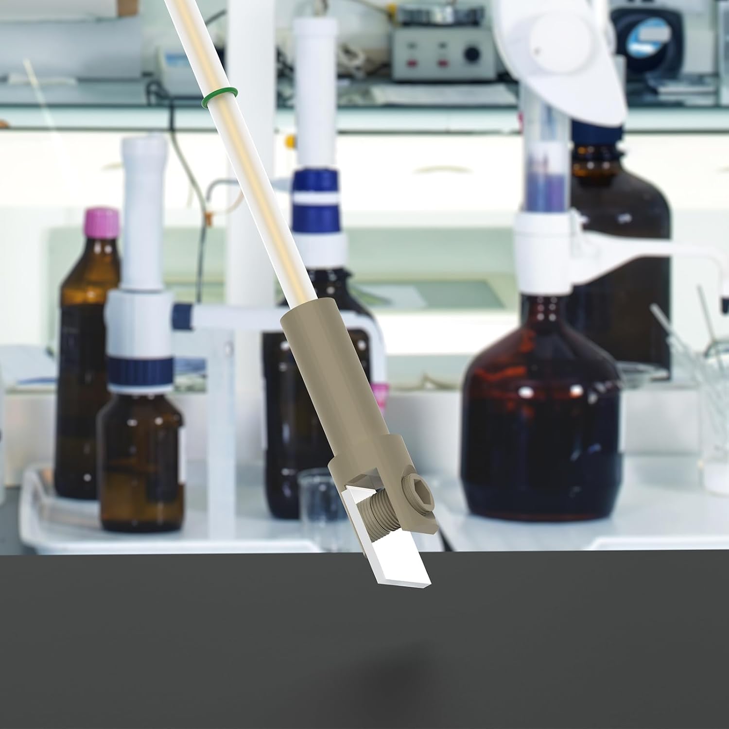 stonylab Pt Electrode Holder for Electrochemical Applications, 5x5 mm, Secure and Stable Grip for Platinum Electrodes, Corrosion-Resistant, for Scientific Research, Laboratory Synthesis and Reactions