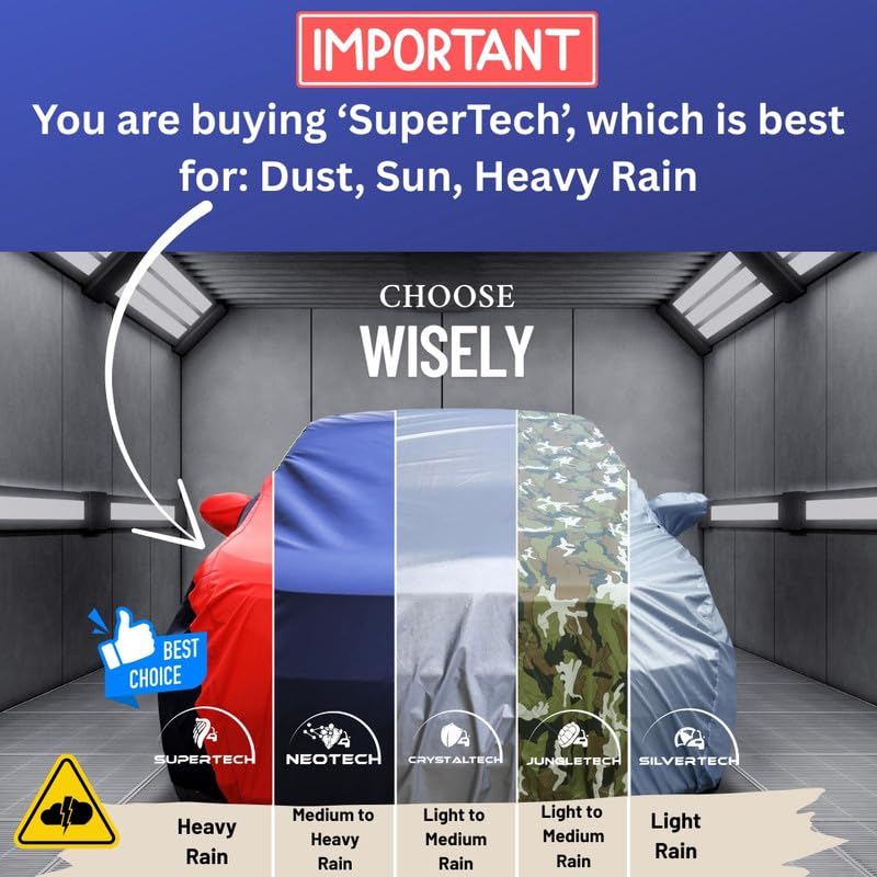 Image of NEODRIFT 'SuperTech' Car Cover for BMW 7 Series (100% Water-Resistant, All Weather Protection, Tailored Fit, Multi-Layered & Breathable Fabric) (Colour: Blue+L.Grey) (Model: 2010-2022)