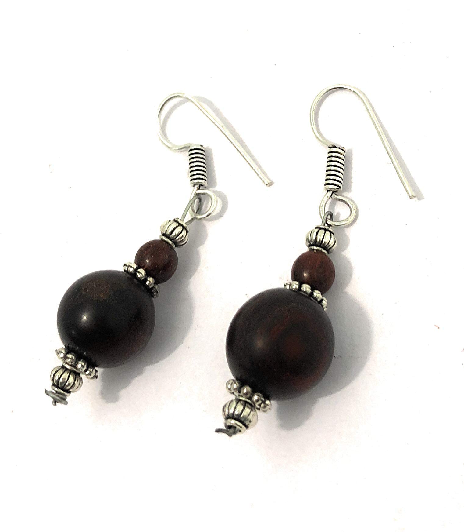 YSK Original Natural Red Sandalwood Beads Earrings For Women (B09FGQDFVK) Amazon Price History, Amazon Price Tracker