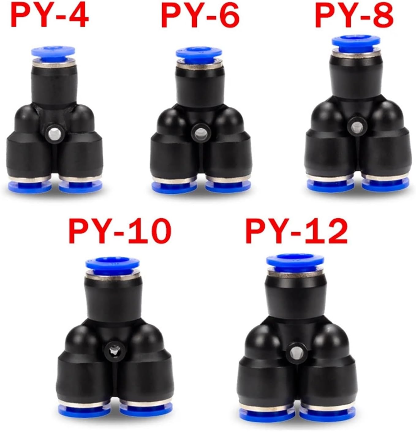 10 pieces Y-type pneumatic connector tee PY4 PY6 PY8 PY10 PY12 PY14 PY16 outer diameter 4 6 8 10 12 14 16mm air pipe connector pneumatic connector(PW8-4)
