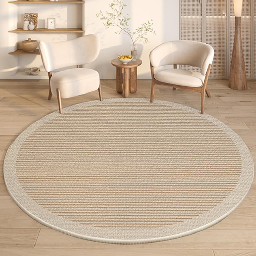 Tapis rond moderne Style Circle géométrique antidérapant et lavable pour le salon