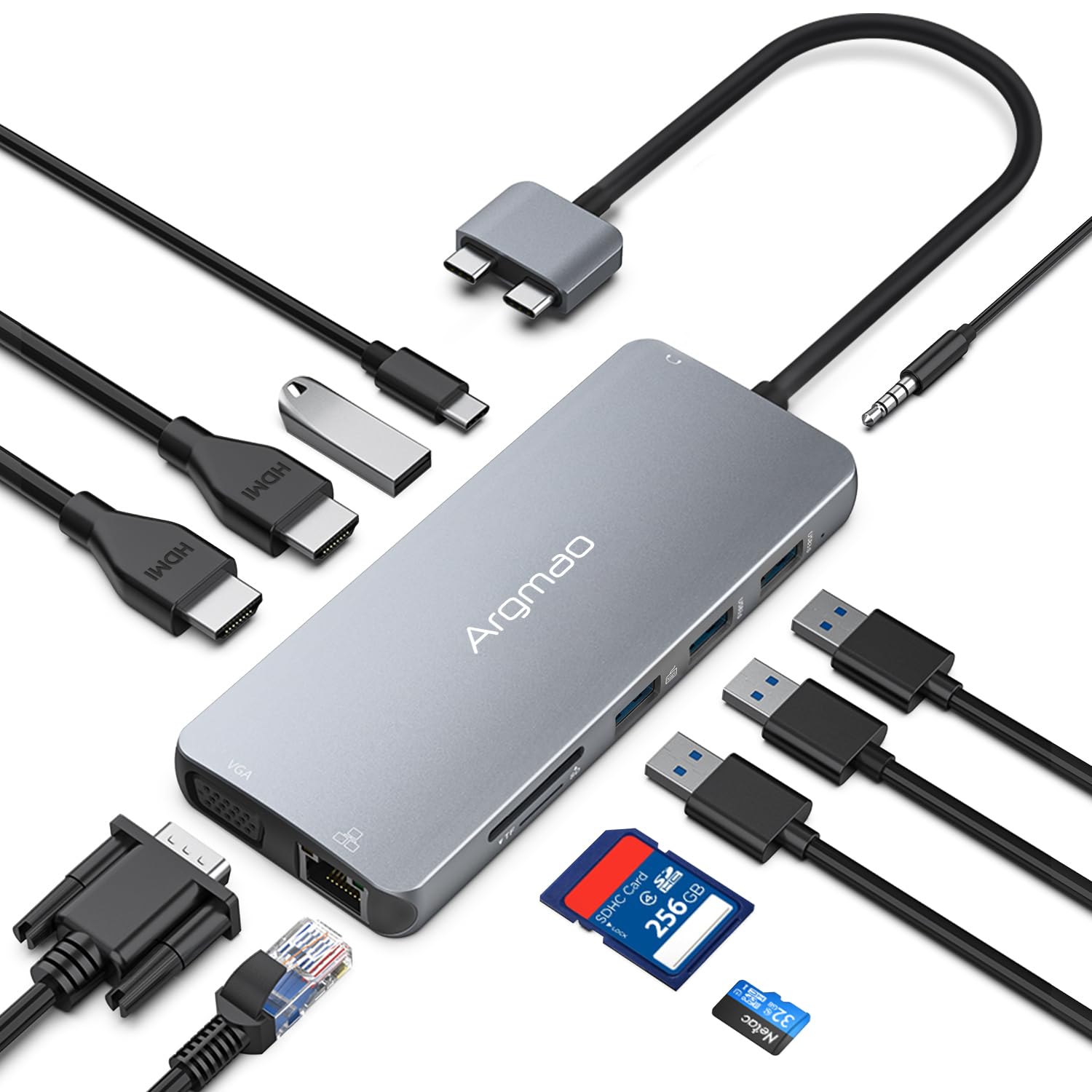 Amazon.com: USB C Hub with Triple Different Display, 12-in-1