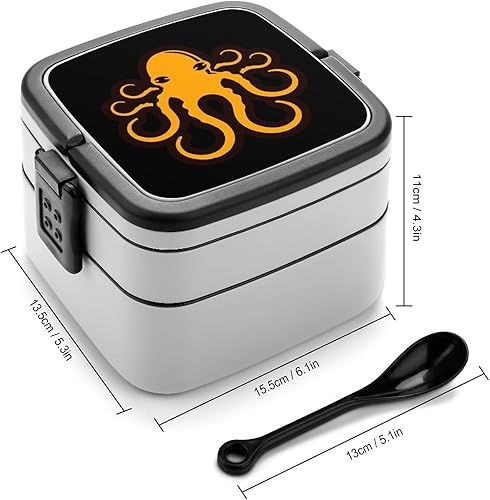 Miniatura 2 de Yellow Octopus Lunch Box Portable Bento Box Food Container Bento Storage with Removeable Compartments