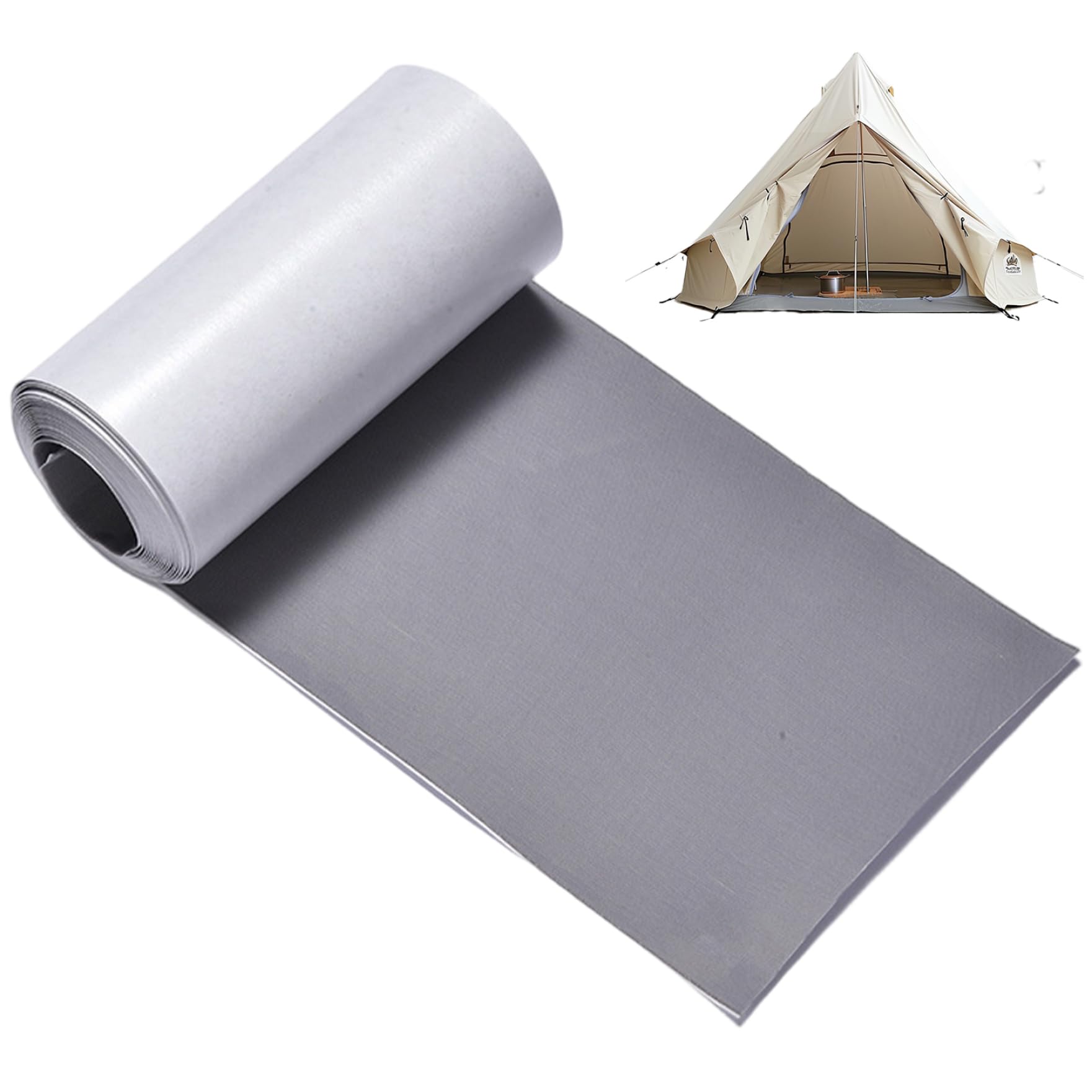 Yeaxxsqy Grey Tent Repair Patches 3X79 Inch, Self Adhesive Nylon Fabric Repair Tape Waterproof For Down Jacket Clothes Bag Tent