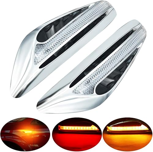 Luz LED de marcador lateral en forma de hoja de doble color, luz de conducción blanca y luz de señal de giro, luces de repuesto para algunas