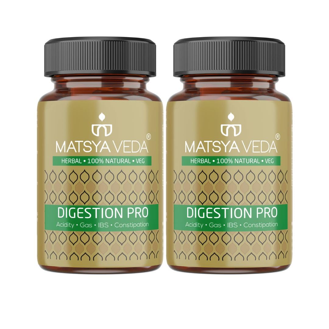 MatsyaVeda Herbals: Digestion Pro | Ayurvedic Supplement for Digestion, Acidity, Constipation & Gas | 120 Veg Capsules | Pack Of 2 (B0CJRS6BGJ) Amazon Price History, Amazon Price Tracker