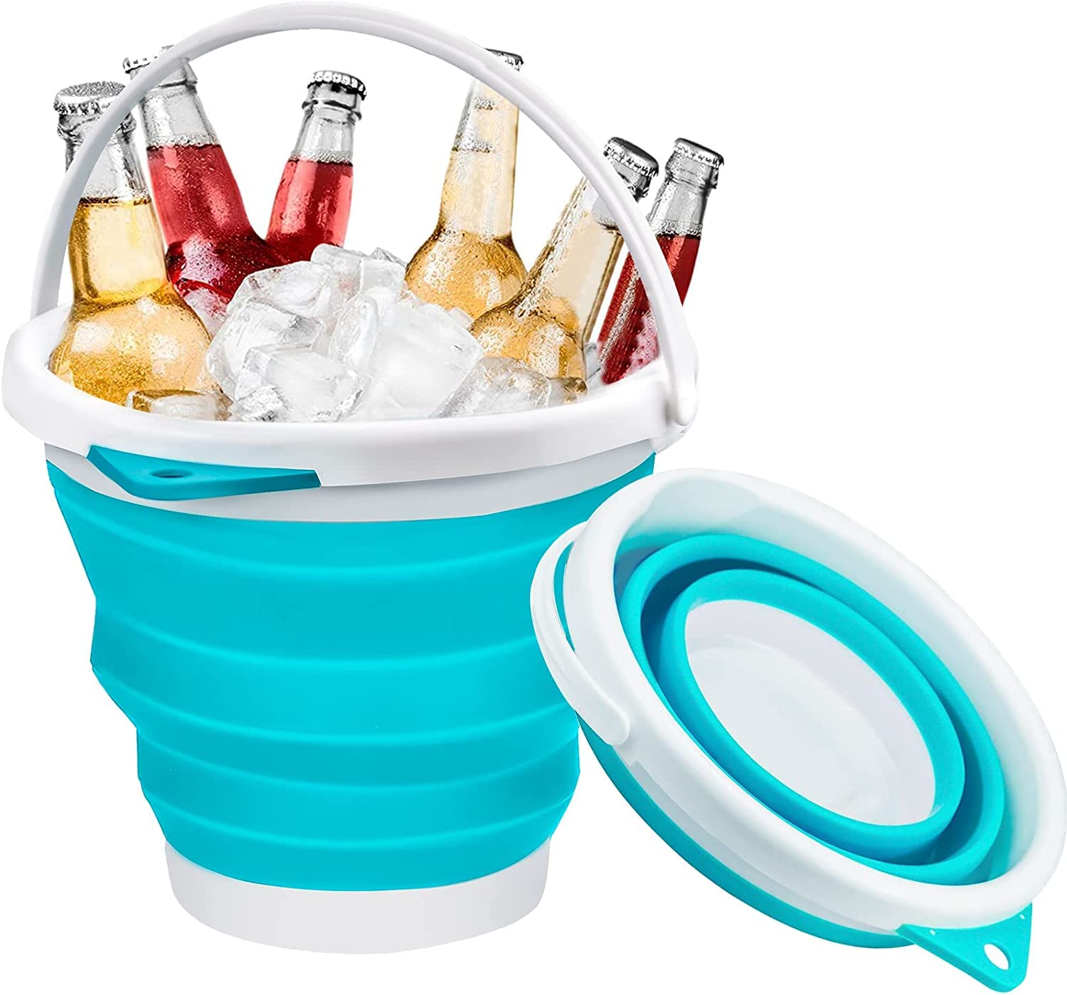 Clefairy Collapsible Bucket 5l with Lid and Handle | Foldable Bucket 5 Litre for Camping, Fishing, Cleaning etc. | Water Bucket Small Made of Plastic & Silicone (B0BSFRZ5S9) Amazon Price History, Amazon Price Tracker