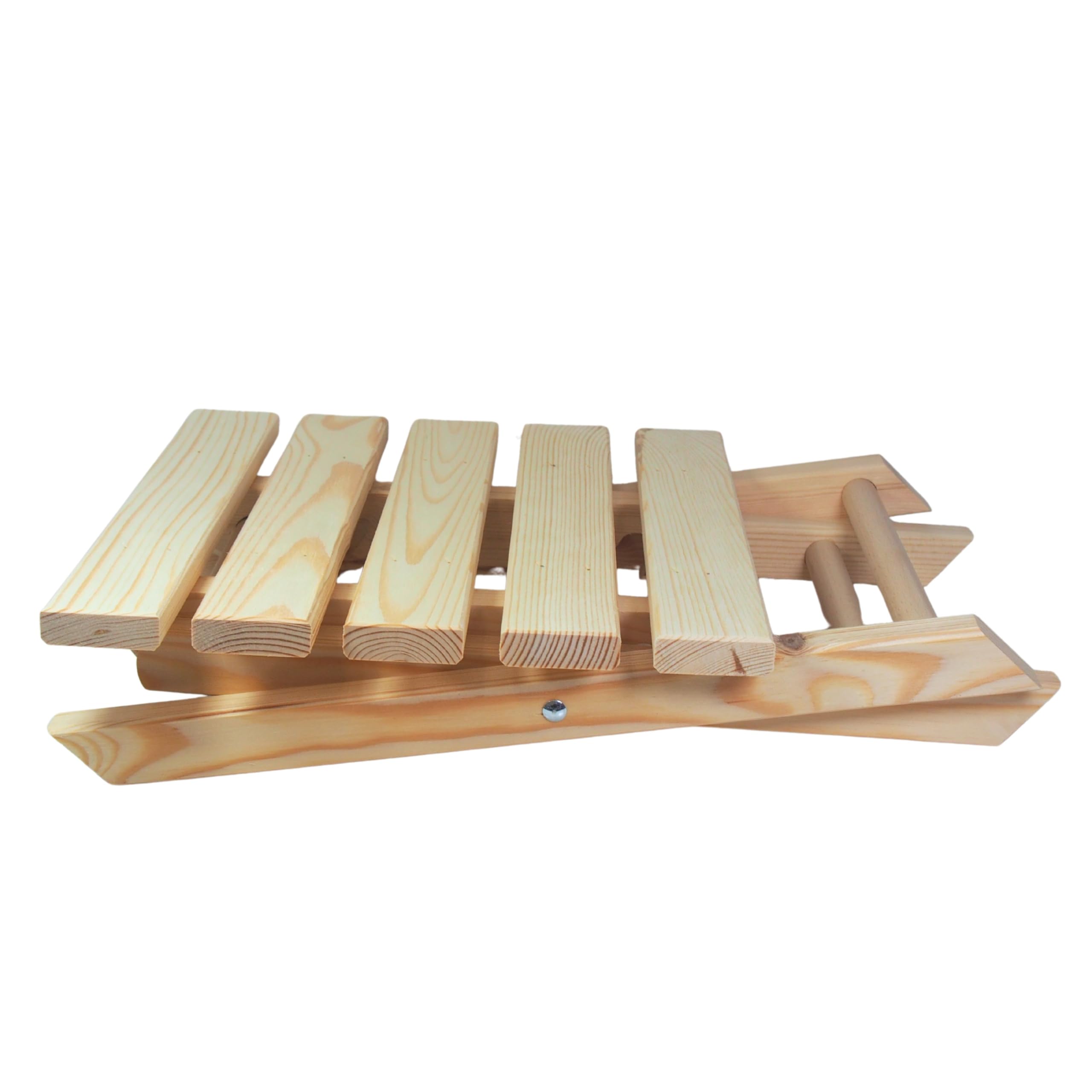 Wooden World - Taburete de Madera Plegable 2 en 1 – Mesa Auxiliar, Soporte para Plantas – Madera Natural, para Interior/Exterior, jardín, balcón, Camping – 30x28x32 cm
