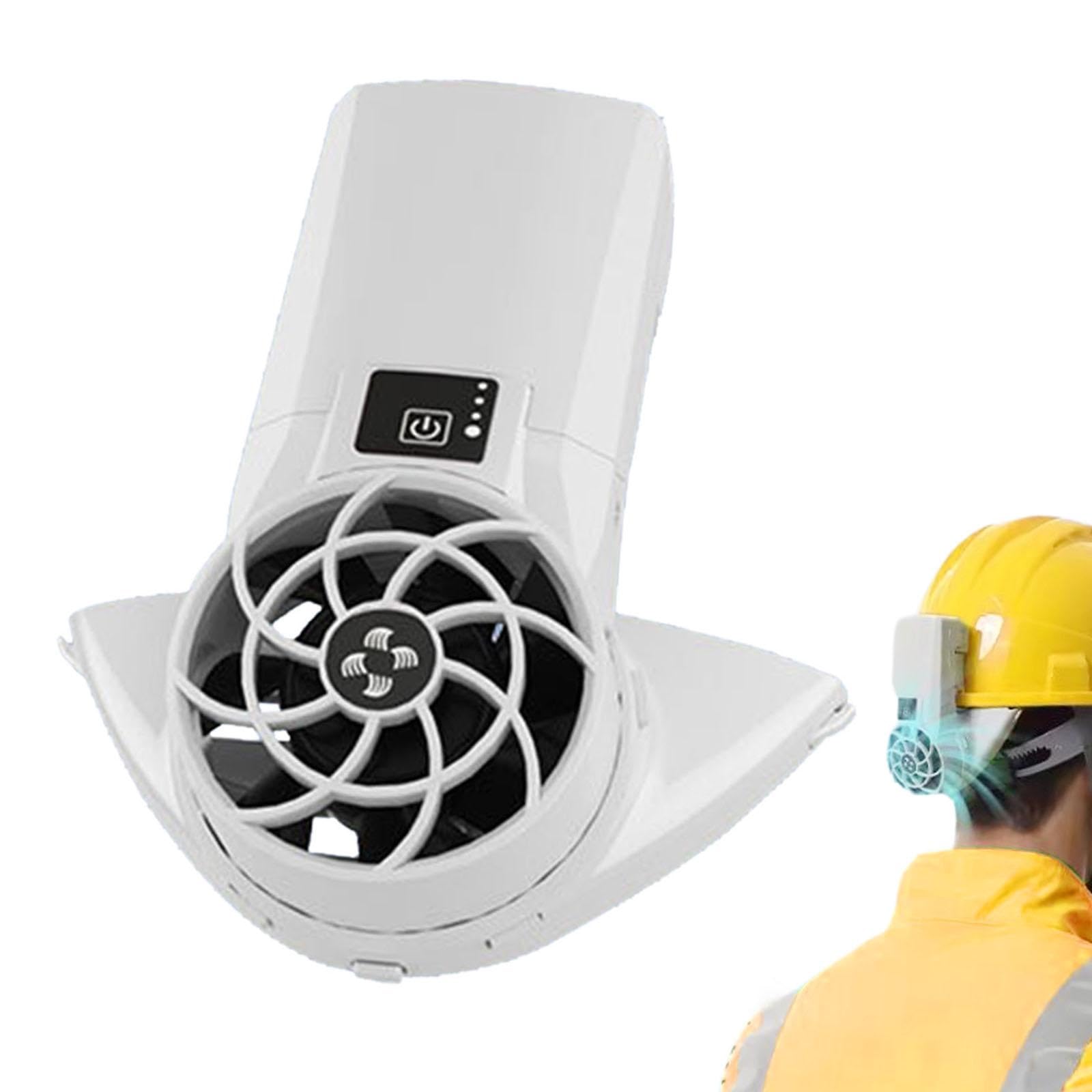 Almencla Ventilateur de Casque de Chantier, Multifonctionnel, Réglable, Portable et Rafraîchissant, Idéal pour Les Chantiers de Construction En été et Les Sall