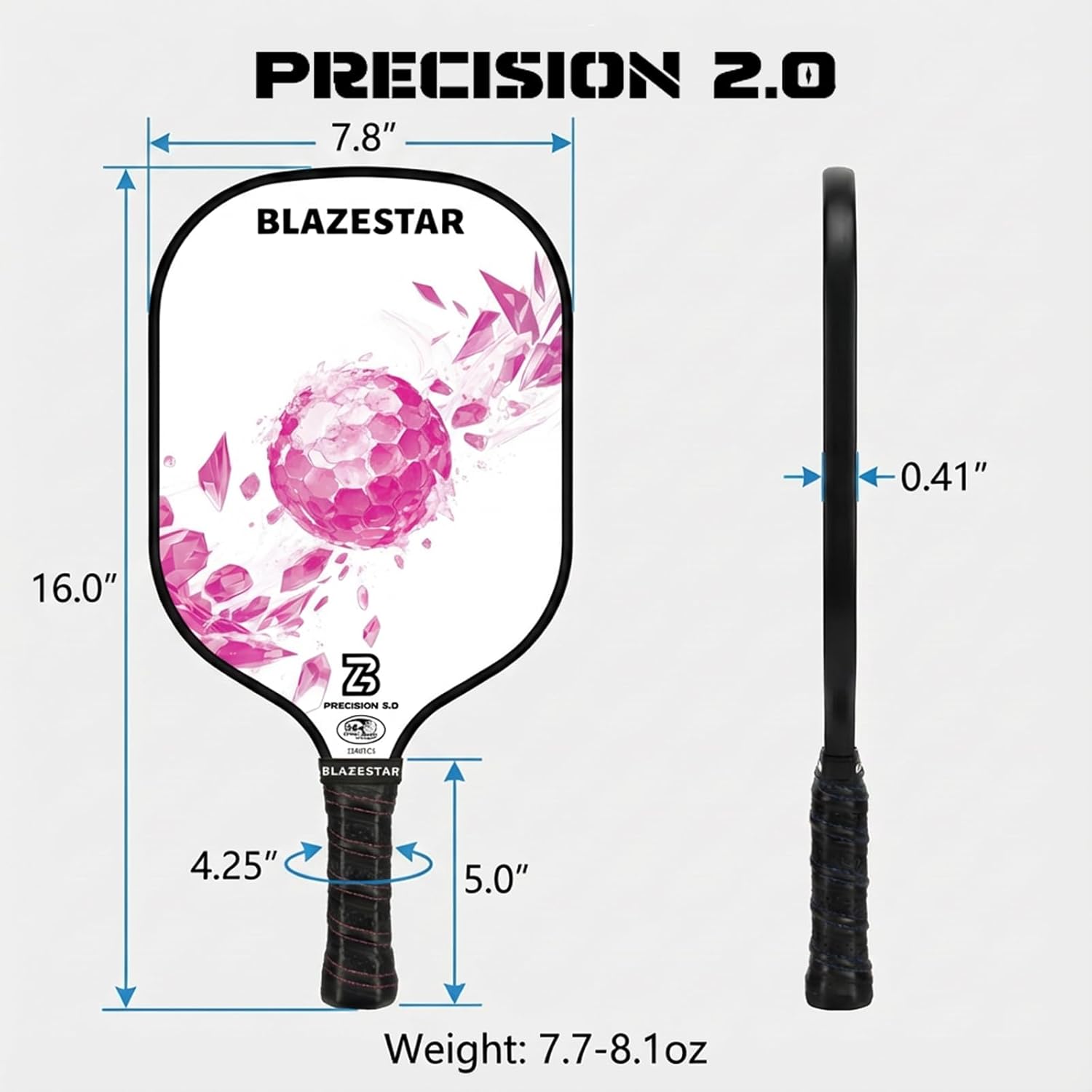 X Blazerstar Pickleball Paddles Set of 2, USAPA Approved, Fiberglass Surface Pickleball Rackets with 4 Durable Outdoor Balls and 1 Bag, Ideal for Beginner, Gifts for Women and Men