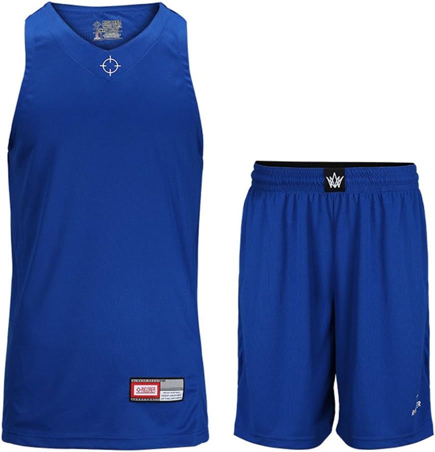Men's Mesh Basketball Uniforms Jersey and Shorts Set for Team XS-5XL