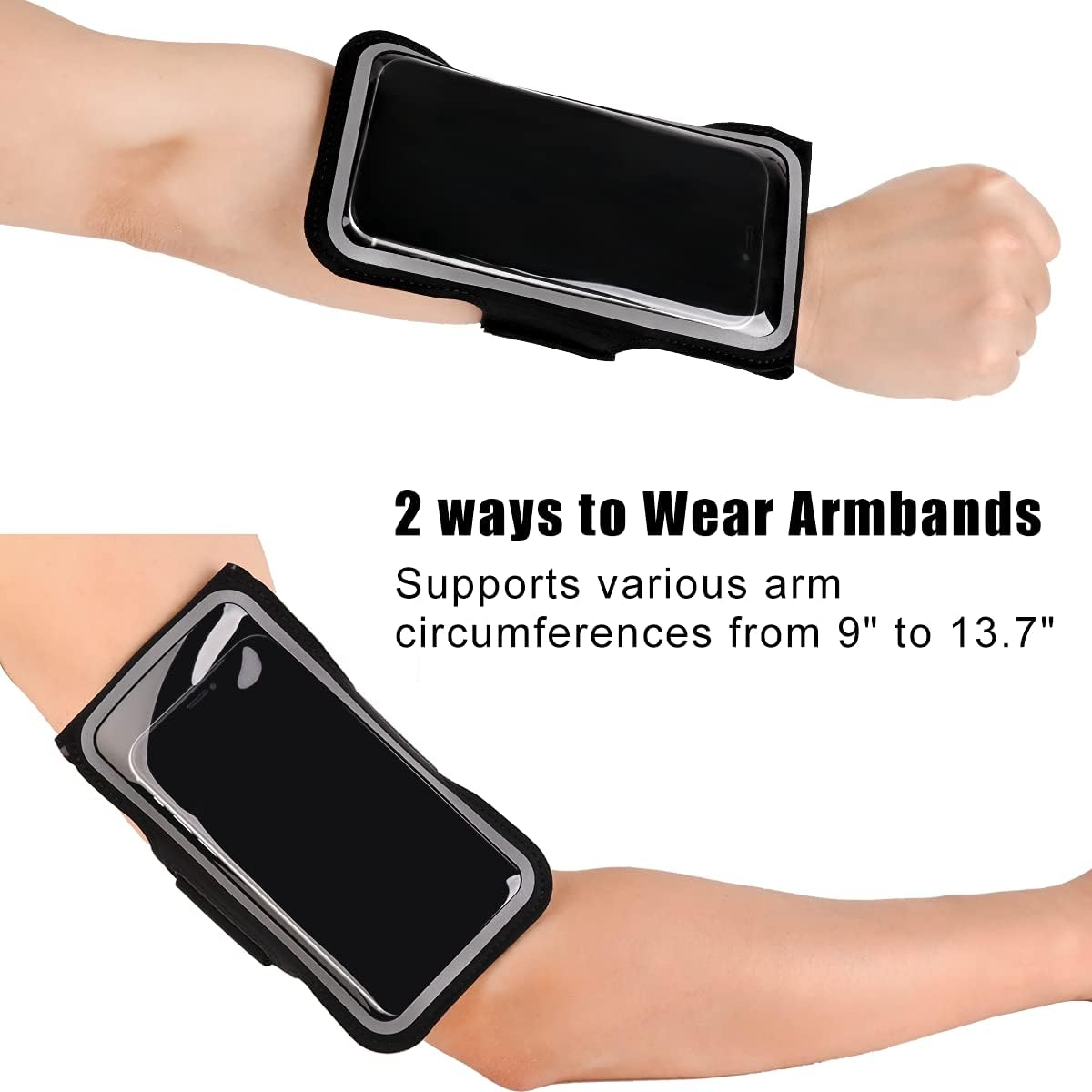 GUZACK Running Phone Holder Cell Phone Armband Case for iPhone 12/12 Mini/12 pro/11/11 Pro/X/8 Plus/Galaxy S10/S9/S8 Plus Waterproof Cell Phone Armband for Jogging, Walking, Exercise and Gym Workout : Cell Phones & Accessories
