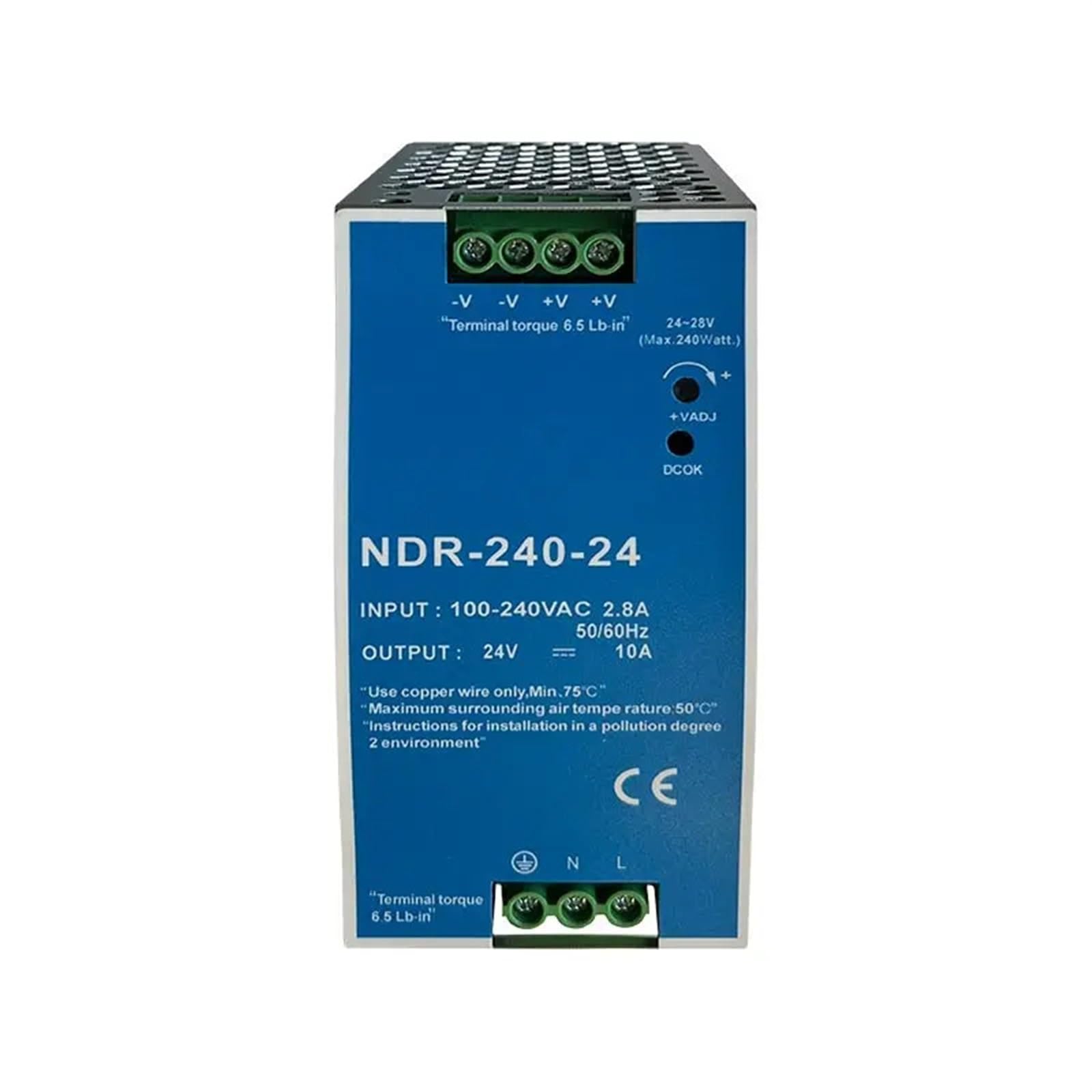 NDR 240 W 24 V 48 V Industrie-Einzelgruppen-Ausgangstransformator 240 VAC Schaltnetzteil 1 Stück(48V)