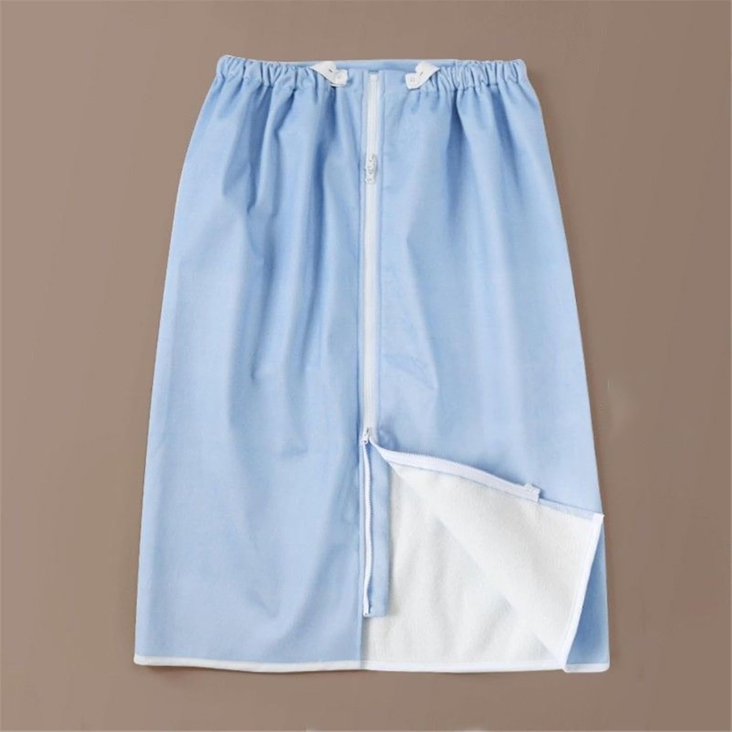 Adjustable Urine Leakage-Proof Skirt Adult Incontinence Bed Pad Skirt with Waist Belt Multicolor Sizes M L XL(Sky-Blue,L 70cm)