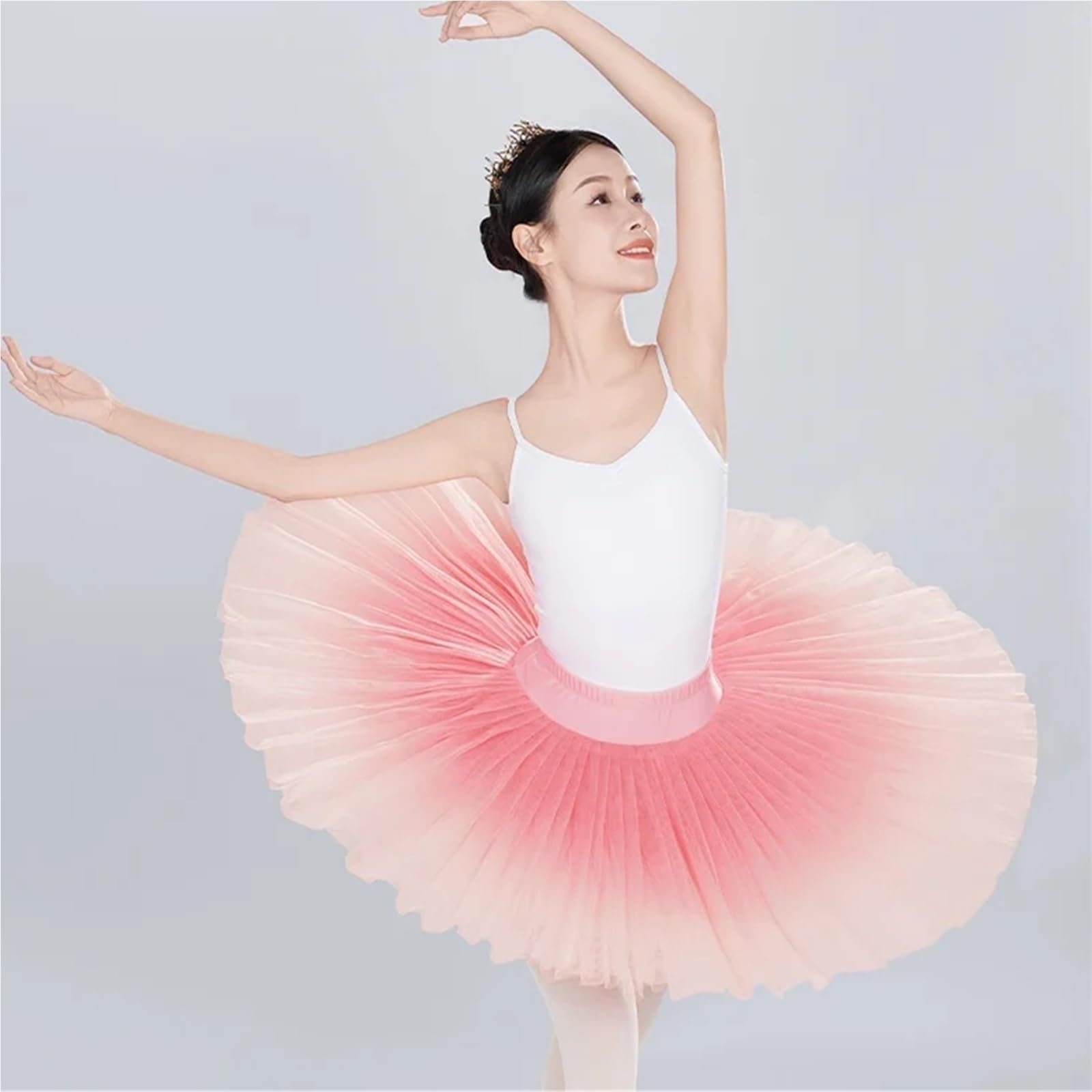 Faldas de tutú Ballet for Mujer, Adolescentes y Adultas, 7 Capas, Estilo El Lago los cisnes, for práctica Baile, con Degradado para Mujeres