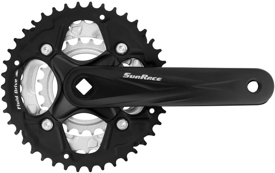 Sunrace Fcm500 Mountain Bicycle Crankset - 170X42/34/24 Sq W/Cg - Bk/Sl - FCM500.0MDD.SS0.BX