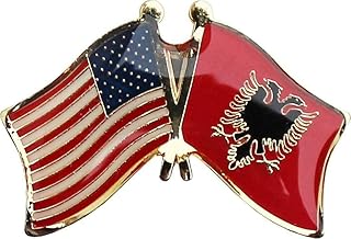 JumpingLight USA American Albania Country Friendship Flag Bike Motorcycle Hat Cap Lapel Pin - Quality Flags