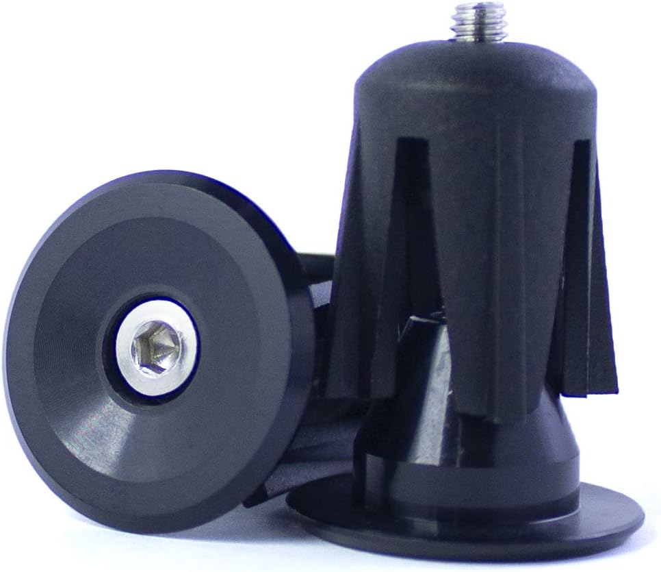 Bar End Plugs Bicycle Handlebar End Caps Bike Handlebars for Mountain Bike Road Bike, no Logos, Installation Tool Included (1 Pair, Black)
