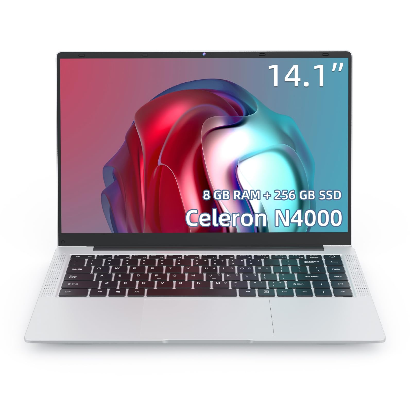 Laptop Computer, for Student, Windows 11, Inter CPU, RAM, SSD, Thin, Lightweight, 10h Long Battery Life for Office & Study (N7P-256GB)