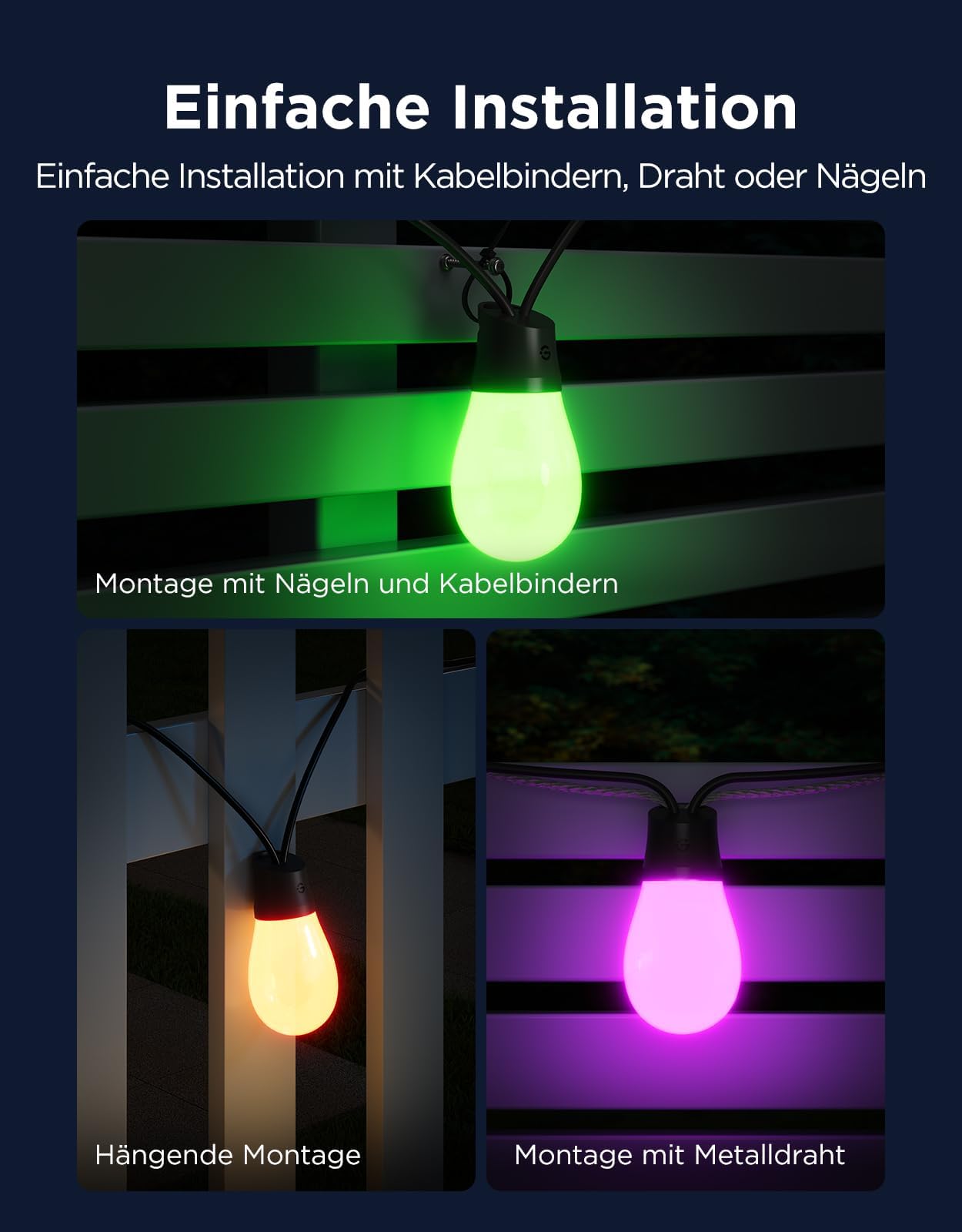Govee RGBICW łańcuch świetlny na zewnątrz, 15 m, wodoszczelny, IP66, sterowanie za pomocą aplikacji, 111 trybów scenerii, 65 lm na diodę LED, żywotność 25 000 h, współpracuje z Alexa i Google