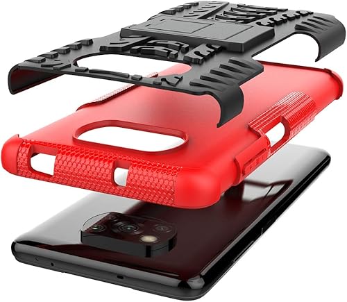 Miniatura 4 de Caso a prueba de golpes sin marca para Xiaomi Poco X3, funda híbrida para Xiaomi Poco X3, protección de doble capa cubierta rígida con soporte para