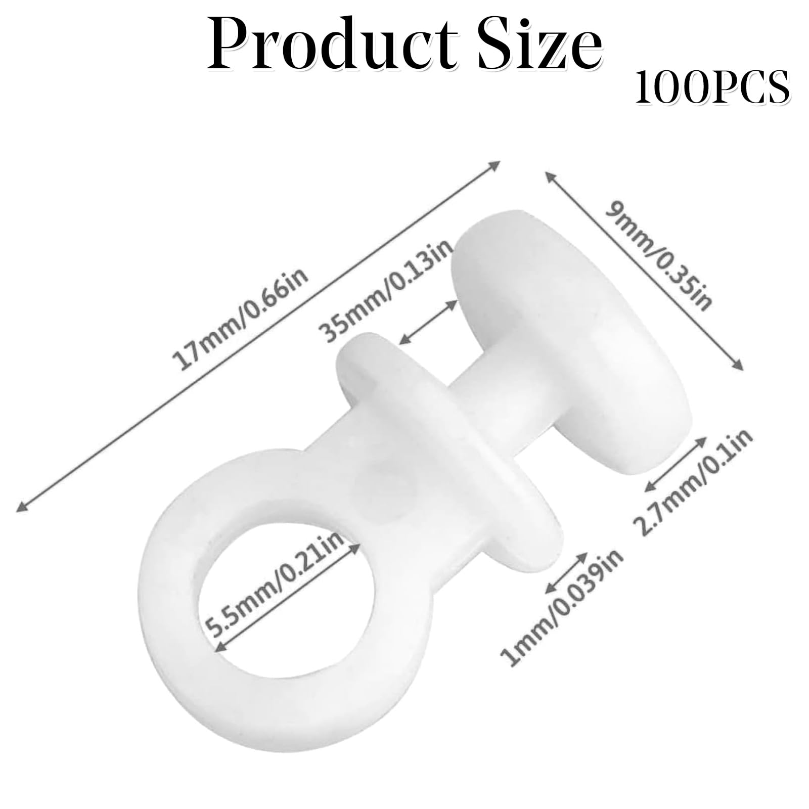 Curtain Plastic Track Clip Buckle, 100Sliders Nylon Hanging Curtain Rail Gliders - Image 2