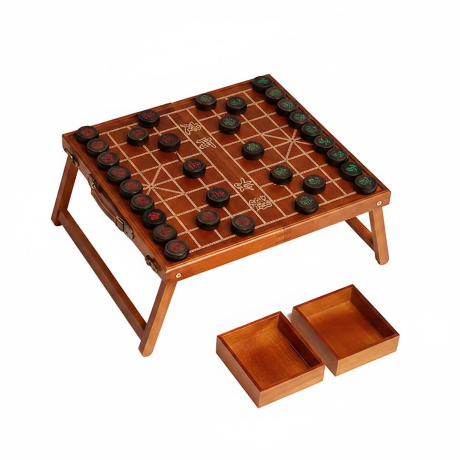 kowaku Scacchiera in Legno Tavolo Pieghevole da Gioco Portatile Stile Xiangqi con Superficie Liscia Adatta a Casa Viaggio Tempo, Scacchiera Pieghevole + Scacchi In Sandalo Viola Grandi