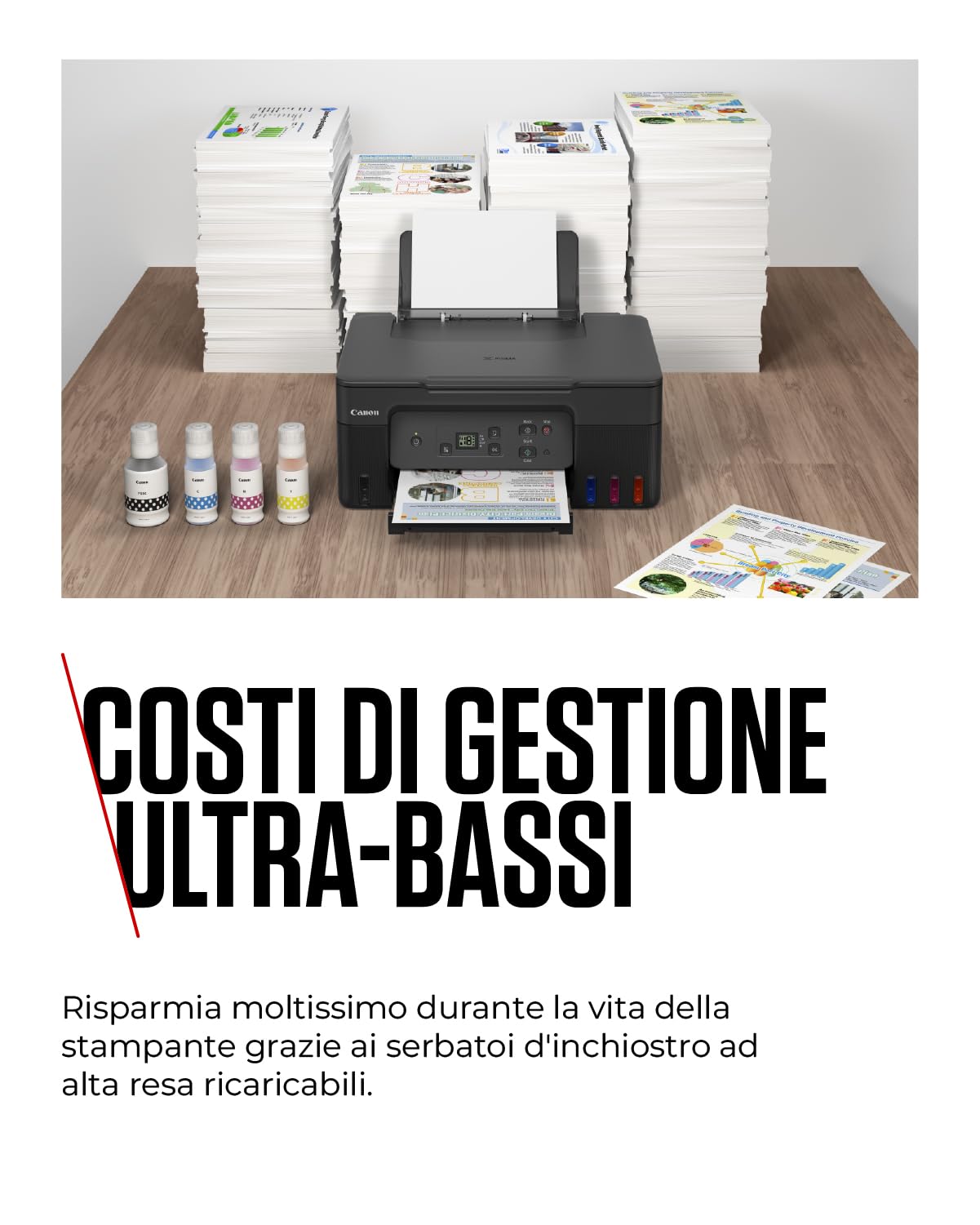 Canon Serie PIXMA G2570 - Stampante Multifunzione, Fotocopiatrice e Scanner MegaTank per la Casa con Schermo LED | Connettività USB | Stampante per Uso Domestico