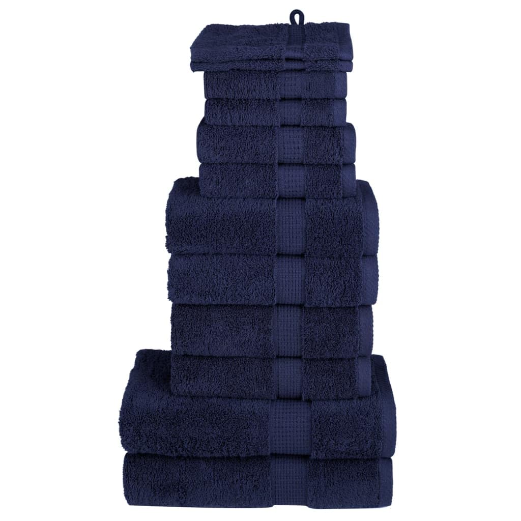 SOLUND - Juego de toallas de baño (12 unidades, 600 g/m²), color azul marino
