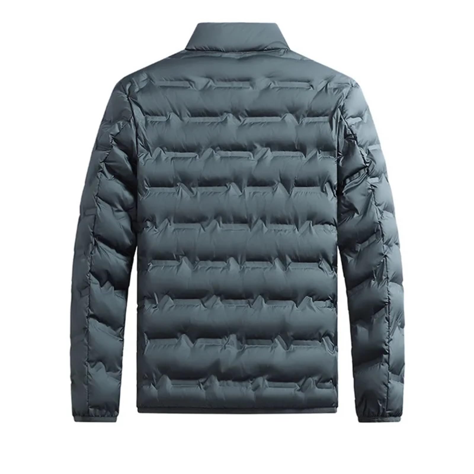 Giacca invernale da uomo calda, trekking, casual, antivento, esterno, tinta unita, spessa, con collo alto per Uomo