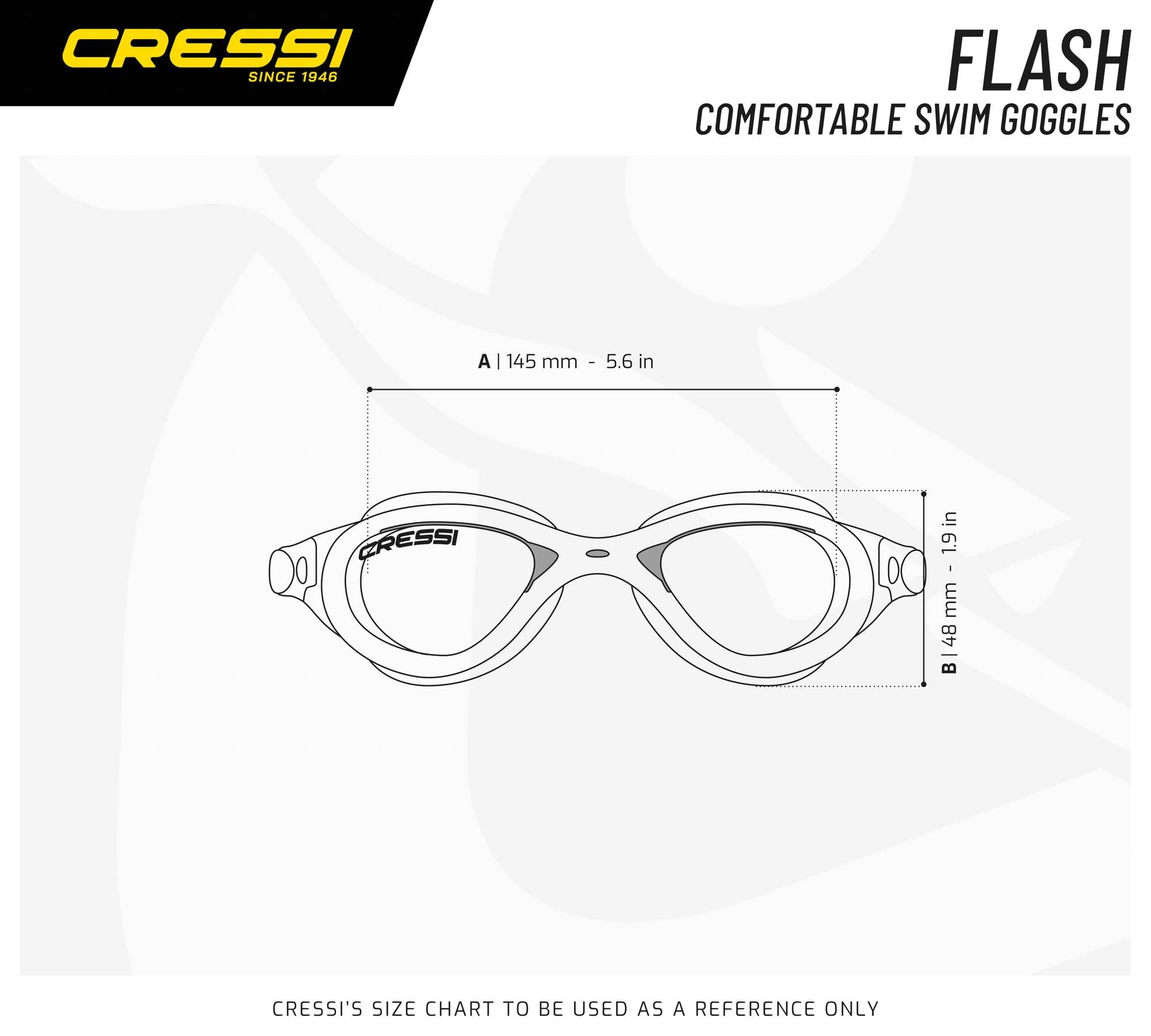 CRESSI Od 1946 roku – okulary do pływania z oddzielnymi szkłami idealne do pływania, na basen, snorkeling, triatlon, zapobiegające zaparowaniu, zadrapaniom i ochronie przed promieniowaniem UV