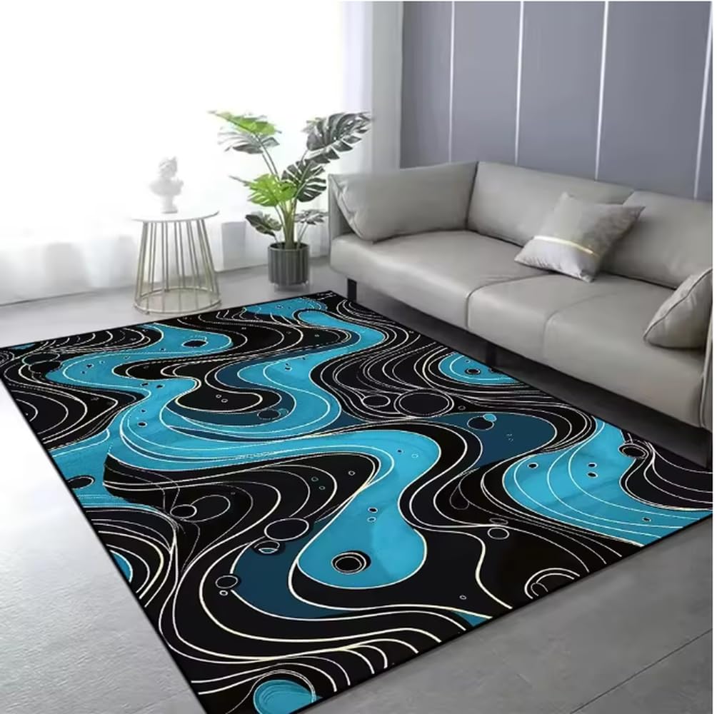 Tapis de sol nordique abstrait 120x180cm antidérapant pour salon et couloir