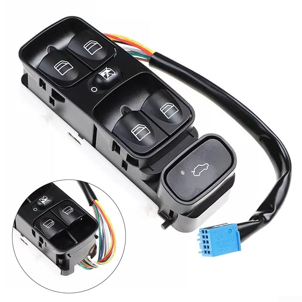 Zilimontt Interruptor de ventana principal para Mercedes Benz Clase C W203 C180 C200 C220 Número OEM: 2038200110DX 2038200110 Interruptor de elevalunas eléctrico para coche