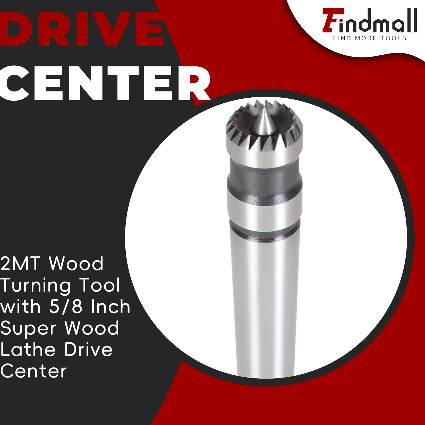2MT Wood Turning Tool - Lathe Drive Center -2