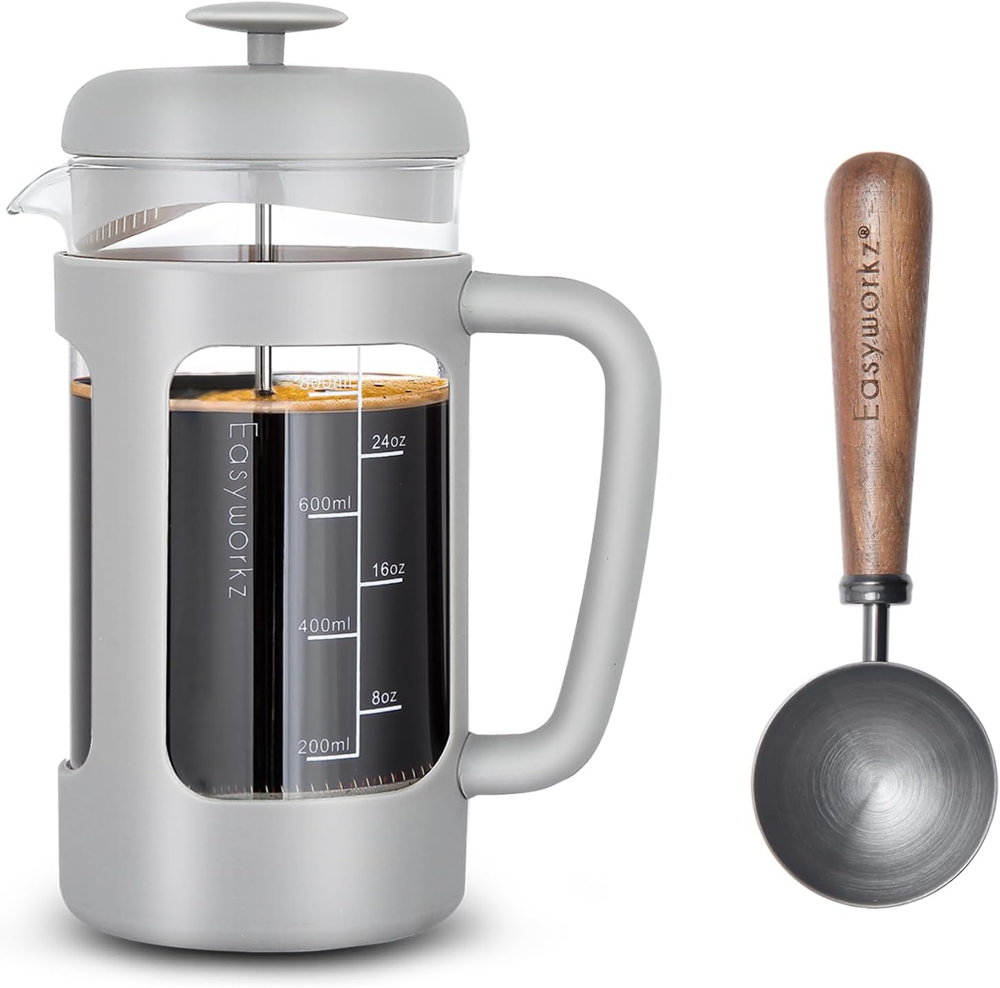 Easyworkz French Press 34 oz Coffee Tea Maker Bundled with Stainless Steel Coffee Spoon