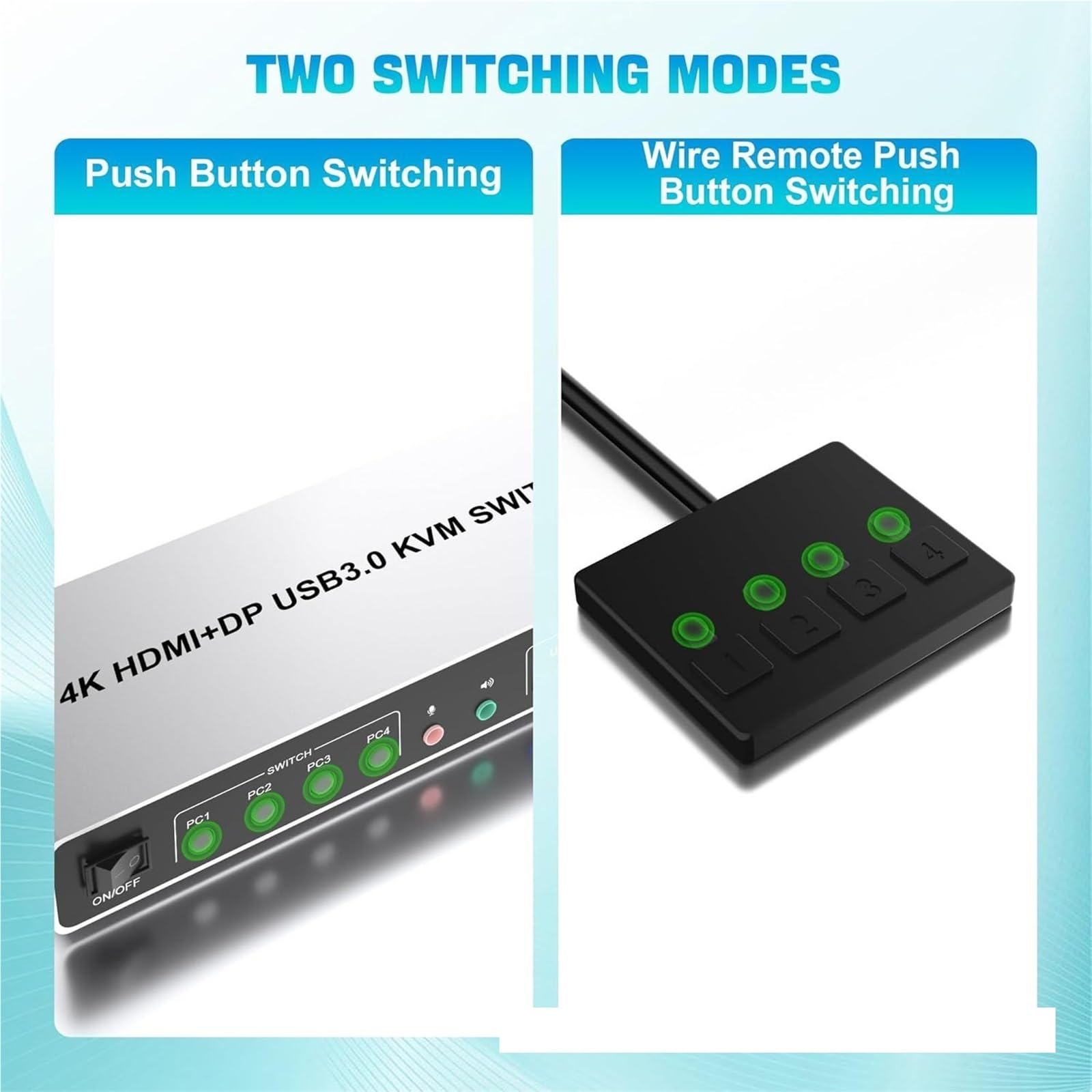 Stazione di Ricarica USB, Switch KVM USB 3.0 da 2 Pezzi