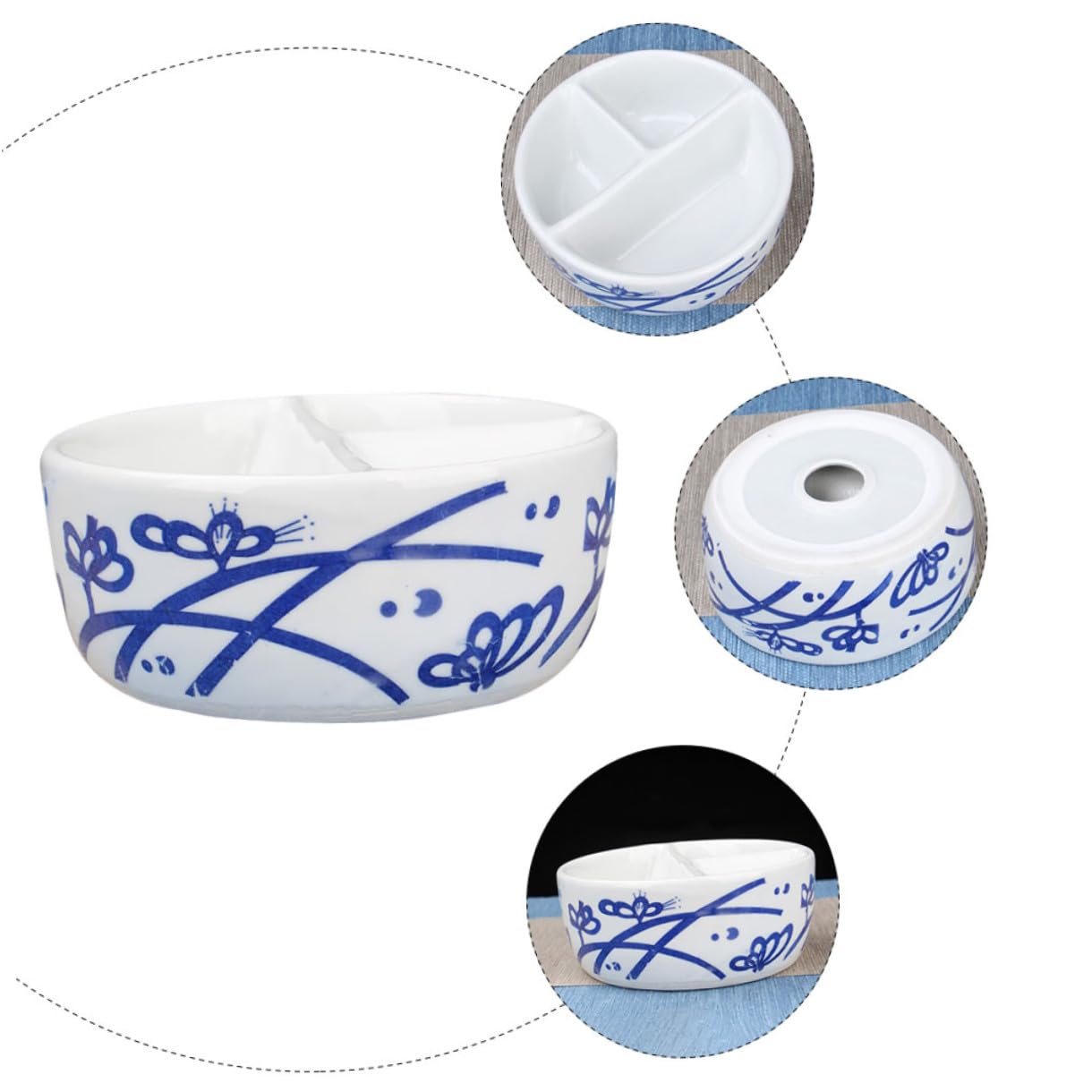 Homoyoyo 1 pièce Palette Céramique à Peinture Multifonctionnelle avec Compartiments Assiette de Mélange pour Pigments et Couleurs Accessoire Pratique pour Artistes
