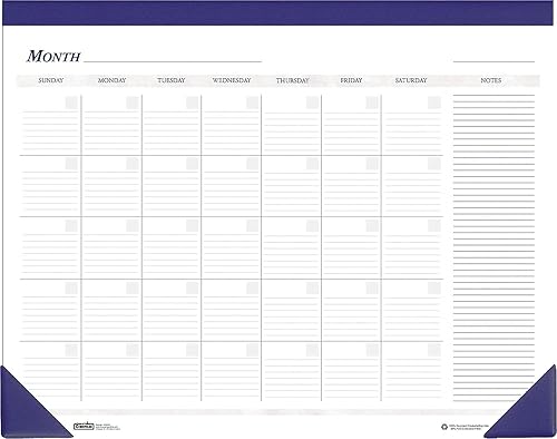 Miniatura 2 de House of Doolittle - bloc para escritorio sin fecha con 12 páginas de mes sin fecha, 22 x 17 pulgadas, recicladas (HOD464), Azul/Gris