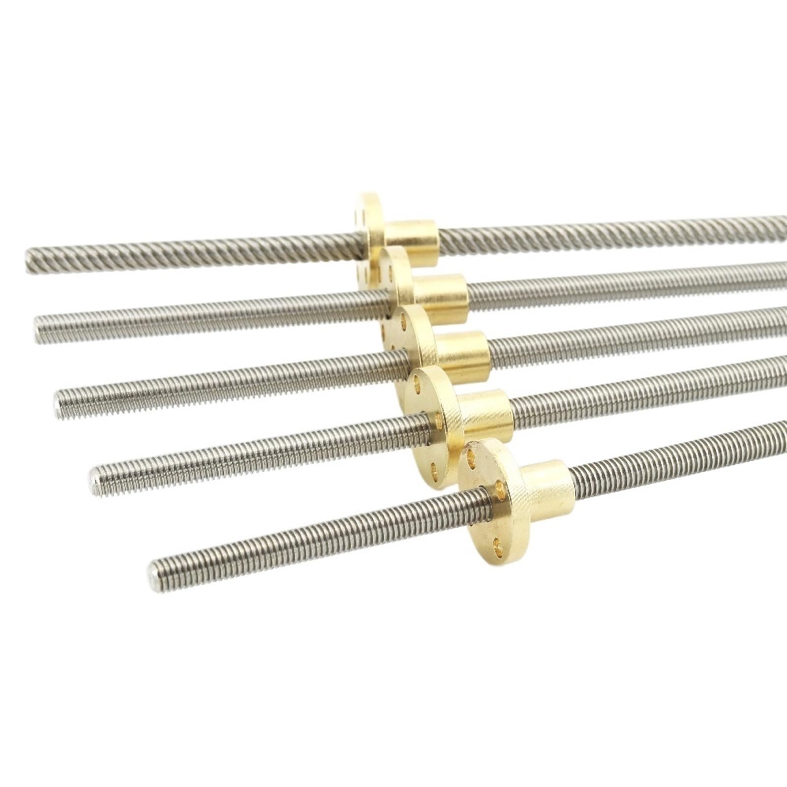 Metal Ball Screw nut Stainless Steel T6 Screw Length 250mm Lead 1mm 2mm 4mm 6mm 12mm Trapezoidal Spindle 1pcs with Brass Nut(Lead 2mm)