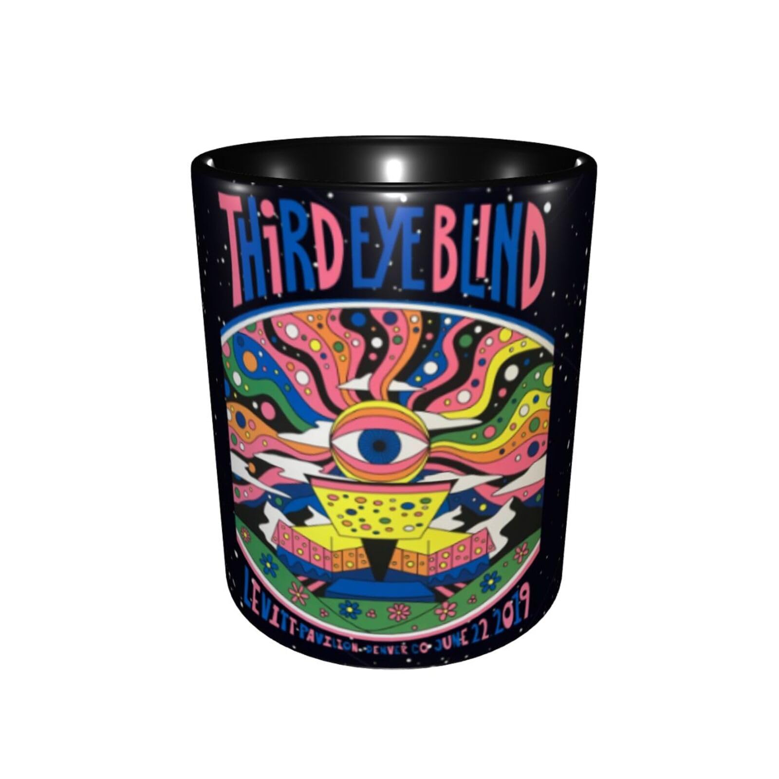 11 OZ Ceramic Coffee Mugs Third Eye Rock Blind Band Novelty Mug Tea Cup with Handle for Home Office Decor