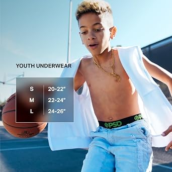 PSD Youth Boys Underwear Floral Graphic Print Boxer Briefs, Packs & Singles