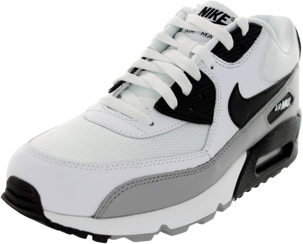 Nike Men's Air Max 90 Essential White/Black/Mtt Slvr/Ntrl Gry Running Shoe